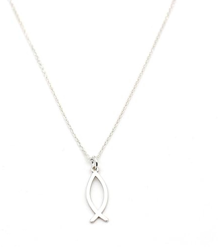beautySart Kommunion Kette Fisch 925 Silber – Geschenk zur Konfirmation für Mädchen mit Ichthys Anhänger