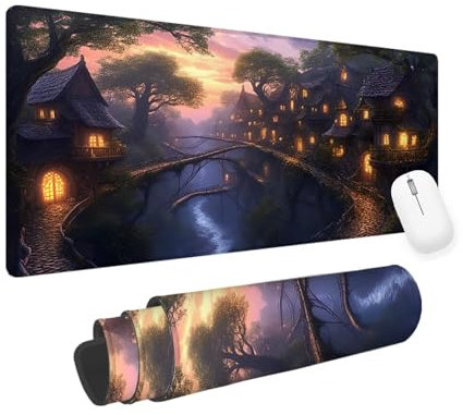 Grey Mouse Mat Dream Gaming Mouse Pad 700x300x3mm Large Mouse Pad, Gaming Keyboard Mousepad, Extended Mousemat, Waterproof Surface, Durable Stitched Edges, Laptop Desktop Gaming Desk Pad yv-645
