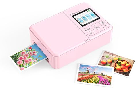 XUMIUZIY Portable Photo Printer, 2x3 Inch Wireless Smartphone Printer, 600 DPI Mini Color Instant Inkjet Printers, Support WiFi & Bluetooth, Compatible with IOS & Android