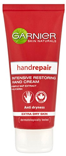 Garnier Hand Repair Intensive Restoring Hand Cream 100ml, With Nourishing Canadian Maple Sap & Glycerin, Restores Extra Dry Hands, Suitable For Sensitive Skin, Fast Absorbing & Non Greasy
