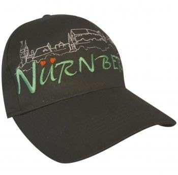 Fan-O-Menal Baseballcap mit Einstickung - Nürnberg grün Silhouette - 68837 schwarz