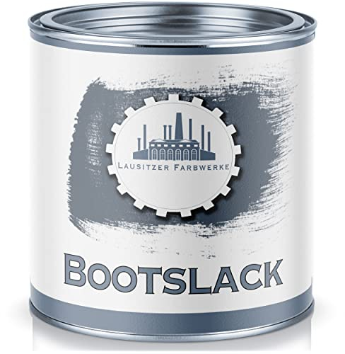 Lausitzer Farbwerke Bootslack traditioneller Yachtlack für Holz & Metall Bootsfarbe Schiffslackierung Yachtfarbe Farblos Rot Grün Grau Anthrazitgrau Blau Schwarz Weiß (5 L, Anthrazitgrau (RAL 7016))