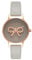 Olivia Burton Analog Quarzuhr für Damen mit Graues Lederarmband - OB16VB04