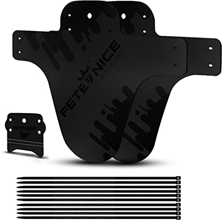FETESNICE Schutzblech Mountainbike, verstellbares MTB Schutzblech, Fahrrad schutzbleche vorne und hinten, kompatibel mit 26, 27,5, 29, Plus Size und Fat Bike Radgrößen (Schwarz)