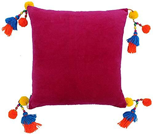 Paoletti Poco 55X55 FEATH CUSH Fuchsia, Baumwolle, Fuchsie, 55x55cm
