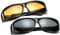 BOZEVON Überzieh-Sonnenbrille für Herren und Damen - Nachtsichtbrille | Sonnenbrille UV400 Fit-over für Brillenträger 2er-Set, 2 Stück Sonnenbrille
