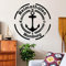 Wandtattoo Loft Wandaufkleber Heimathafen mit Wunschstadt maritimer Wandsticker / 30 Farben / 4 Größen