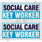 Social Care Key Worker Aufkleber, 115 mm, 2 Stück