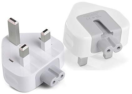 2 Pack AC Power Adaptor UK Plug Travel Charger Converter Replacement Plug 3 Pins Standard Head Wall Adaptor Charge for MacBook Pro Air Mac iBook iPhone iPod iPad