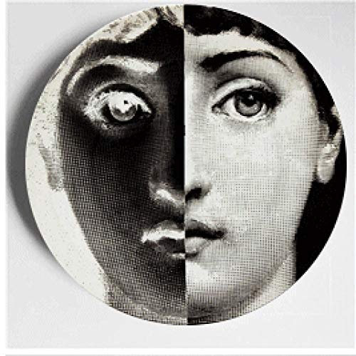 MCWJ Piatto Decorativo di Design Italiano per la Decorazione Domestica Piatto in Ceramica Piatto da Parete Lina Piatto da Parete Lina Cavalieri-PTVX086_6 Pollici (15,5 cm)