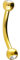 PIERCINGLINE Titan Banane 2 KRISTALLE Gebogener Piercing Stab Augenbraue Ohr Lippe Intim Brust Goldfarben 1,2 x 8 mm
