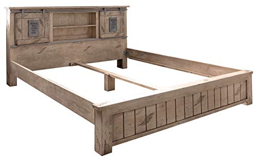 MASSIVMOEBEL24.DE Railway Bett 180x200 Mango, Farbe:beige lackiert