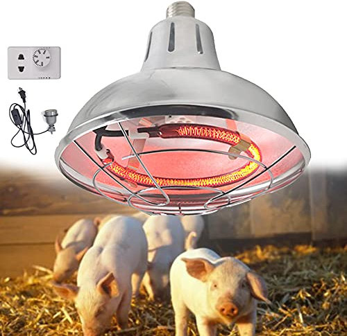 DBMGB Lampe Chauffante Poussin avec Thermostat, Lampe Infrarouge Chauffante Poussin, Lampe Chauffante Animaux pour Chiots et Tortue (200W-400W)