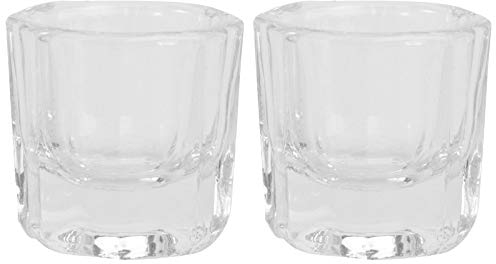 Lurrose 2 stücke Maniküre Glas Kristallbecher Flüssigkeit Halter Container Tint Schüssel Nagel Styling Werkzeug Geräte Werkzeuge (ohne Abdeckung)