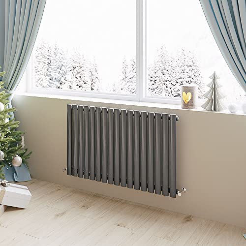 Horizontal Radiator Oval Column Designer Central Heating Rad 600x1003mm Single Anthracite