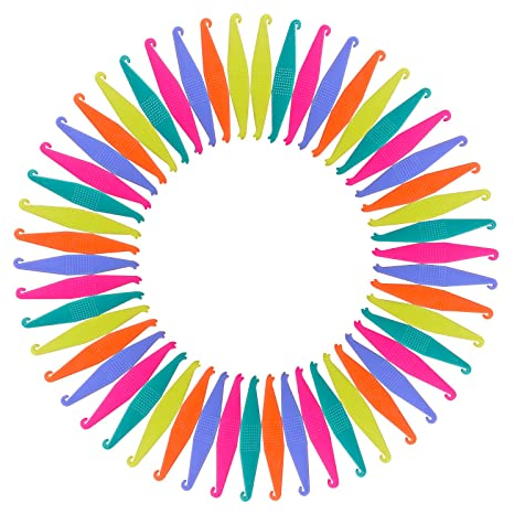 MIBICIRI 50 Pieces Dental Elastic Rubber Bands Placers, Multicolored Braces Rubber Band Tool Disposable Plastic Elastic Placers for Tooth Cleaning Oral Care