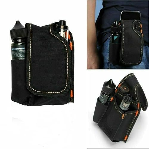 Dampfer Tasche Gürteltasche mit Klipp Schwarz e-zigarette Vape Bag Schutztasche Vapor Bag Liquid Akku Hardware DE Versand