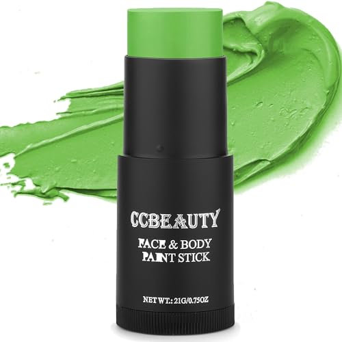 CCbeauty Body Painting Colours Light Green Creamy Blendable Stick Oil Based Non-Toxic Face Paint Makeup Pens for Face & Body Halloween Body Art Party Makeup