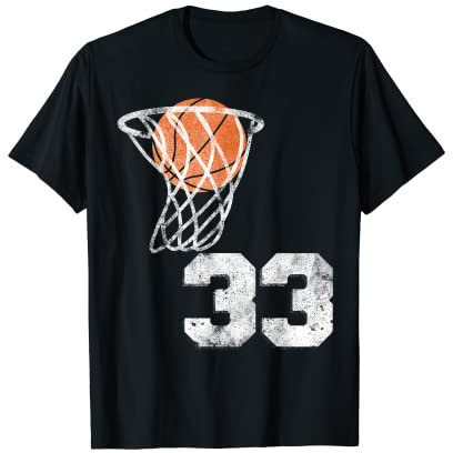 Vintage Basketball Trikot Nummer 33 T-Shirt Spieler Nummer T-Shirt