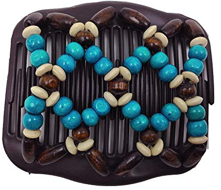 Perle dehnbare Frauen Haarkamm Double Holzkamm Clip Haarnadeln Kopftuch Herren Sport