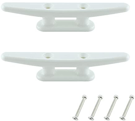 Tokaneit Festmacherklampe aus Hochertigem Nylon,Anlegeklampe,Bootsklampe,Kunststoffklampe,Nylon Klampe,Bootsklampe Kajak,Beleg-Klampe,Weiß,100mm,2 Stück