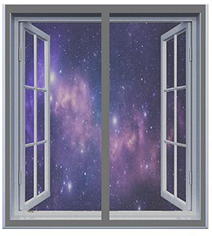 Fliegengitter Für Dachfenster 70 x 120 cm Fliegengitter Fenster Ohne Bohren Automatisches Schließen Magnetvorhang Für Balkontür Terrassentür, Grau