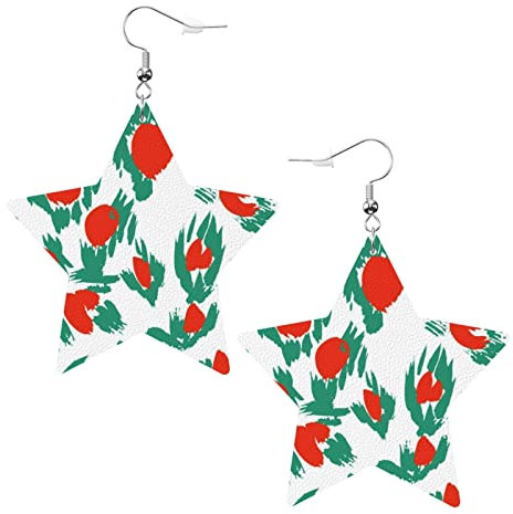 Tierhaut, Leopard, Flecken, Fell. Ohrringe aus Kunstleder mit Sternen, für Teenager, Mädchen und Frauen, Tropfen-Ohrringe, Geschenk