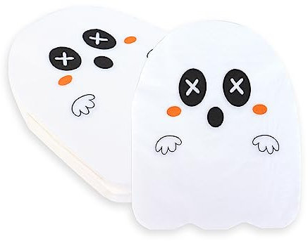 Cranight 50 Stück Halloween-Servietten, Geister-Halloween-Servietten, weiße Papierservietten, Einweggeschirr für Halloween-Party