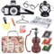 FORMIZON Wichtel Zubehör Set, 12pcs Miniatur Vintage Deko, Puppenhaus Zubehör, Wichteltür Zubehör mit Zahnbrüste Zahnpasta-Modell Bücher Brillen Kleiderbügel Kamera DIY Dekor Geschenk für Puppenhaus