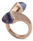 Boccadamo Anello contrariè placcato rosa con cristalli light sapphire e pavè di zirconi