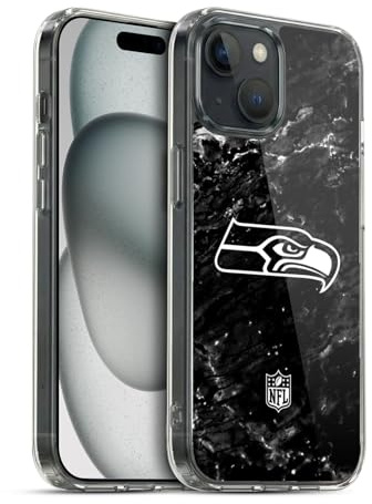 Head Case Designs Offizielle NFL Marmor Seattle Seahawks Artwork Soft Gel Handyhülle Hülle kompatibel mit Apple iPhone 15