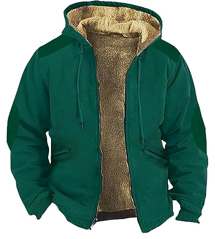 KONG JIMFAN Winterjacke Herren Regenjacke Atmungsaktiv Herren Regenanzug Regenjacke Faltbar Steppjacke Herren Blazer Jagd Jacke Für Herren Anzug Mantel Strickjacke Herren Wolle(Dark Green,3XL)