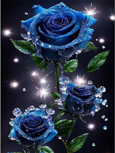 LARIAU 5D DIY Diamond Painting Komplettset Rose Diamond Painting, Diamantmalerei Handwerk Strass Painting für Erwachsene, Kinder, Innendekoration 30x40cm F5