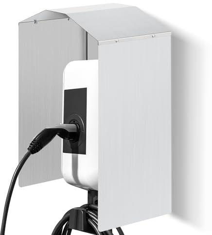 Ikodm Wallbox Wetterschutz, Wetterschutzdach Edelstahl Schutzdach für e-Auto Ladestation,Überdachung für Ladesäule,Wallbox Schützen,Sonnenschutz,UV-Schutz,Einfache Montage