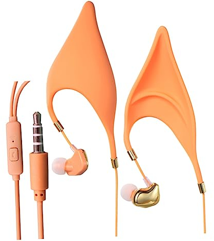 Veemoon Feenohren Kopfhörer in Ohrhörerform Kopfhörer Mit Mikrofon Cosplay-Headset Für Mädchen Jungen Und Erwachsene Orange