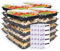 Pack of 80 Sandwich Platter Trays with Lids - Reusable Plastic Buffet Serving Tray for Meal Prep - Catering Platters for Party Food with Dividers & Labels (33.5cm x 24cm x 7cm) (80)