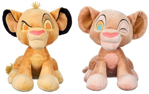 Disney Store Offiziell Simba und Nala Kuscheltierset, Der König der Löwen 30. Geburtstag, 28cm, Kuscheltier Charakter, Geeignet ab 0 Jahren