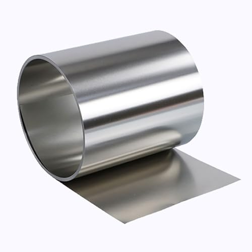 COYOUCO Rouleau Feuille d'acier Inoxydable 304, Largeur : 150 Mm, Longueur : 1 M, Feuille Bande Métallique pour Le Matériel D'Équipement Électronique Machines Industrielles,0.3mm