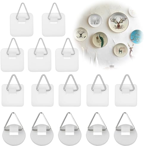 Juego de 15 Ganchos de Pared Adhesivos Invisibles, Colgador de Fotos Adhesivo, Colgador de Fotos sin Taladrar, Soporte de Pared para Colgar Fotos, Cuadros(3 Estilos)