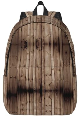 NEZIH Holz Korn Druck Leinwand Rucksack Stil Outdoor-Koffer lässig Tageskoffer Stoff Reißverschluss Rucksack, schwarzes, S