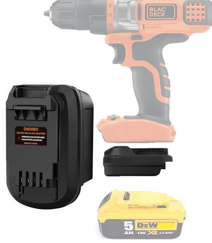 for Dewalt to for Black and Decker Battery Adapter,Replacement for Dewalt 20V MAX XR Battery DIY Adaptor Converter for Black+Decker 20V MAX Cordless Power Tools,for Drill Driver Kit(Adapter Only)