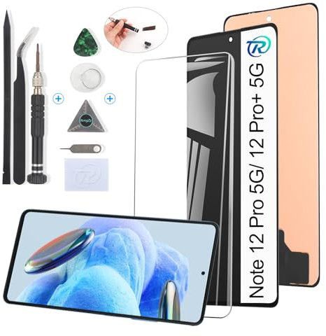 RongZy Pantalla para Xiaomi Redmi Note 12 Pro 5G Táctil LCD de Repuesto Ensamblaje Digitalizador Reemplazo para Xiaomi Redmi Note 12 Pro + 5G con Herramientas de Reparación (Negro)