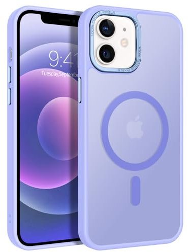 GaoBao Strong Magnetic iPhone 12/12 Pro Case - Slim, Shockproof Translucent Matte Protective Cover, Compatible with MagSafe, Purple