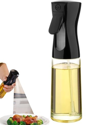 HUPECHAM Ölspray Zum Kochen, Oil Sprayer, 200 ml Glas Lebensmittelechter Ölsprüher Für Speiseöl, Öl Sprühflasche Für Speiseöl Für Heißluftfritteuse, Bbq, Grillen Küchenwerkzeuge
