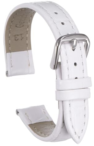 QUARKZMAN Leder Uhrenarmband Elegante Uhrenarmbänder Smartwatch Armband Geprägtes Muster Rindsleder Uhrenarmband Ersatz mit Federstegen für Herren und Damen