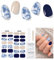 Semi Cured Gel Strips, 28 pcs Work With Any UV Lamp, Long Lasting Stickers Full Wraps, Salon Quality, Easy to Apply (Deep Blue)