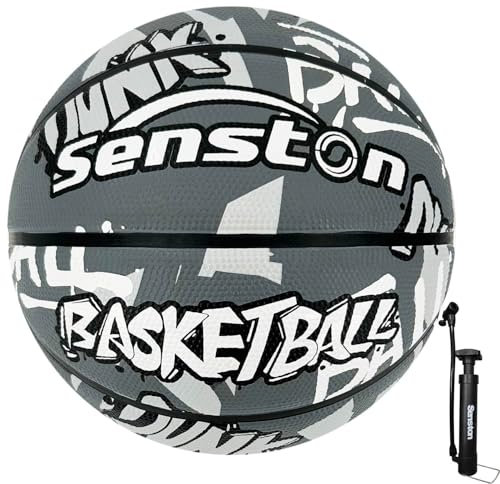 Senston Basketball Größe 7 Outdoor Street Basketbälle Gr7 Basketball Groesse 7 mit Pumpe für das Training und Anfänger