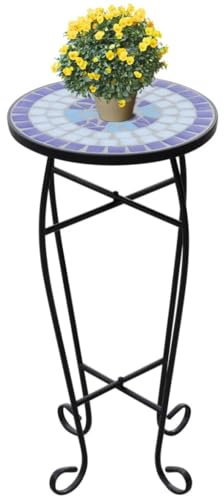 Myheimly Beistelltisch Mosaik Blau und Weiß