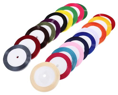 COLLBATH 20rollen Geschnittenes Satinband Breit Yards Gemischte Farben Für Blumenverpackungen Bastelprojekte Hochzeiten Und