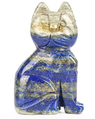 SM SMQARTCRYSTAL 2 Lapis Lazuli Cat Mini Cat Figures Realistic Kitten Kitty Cute Ornament Animal Sculpture Art Cat Statue Cat Gift for Cat Lovers